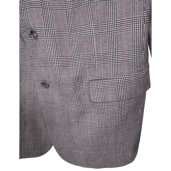 Men's 45R Brooks Brothers 346 Gray Glen Plaid 100% Lambswool Sport Coat Blazer - Picture 3 of 8